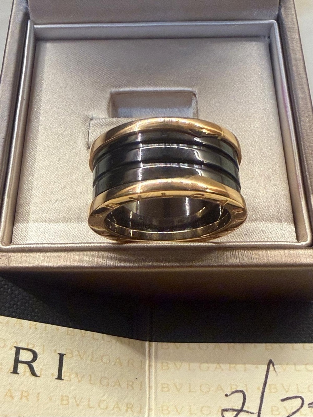 Bvlgari Black and Gold B.zero1 Multi-Band Ring
